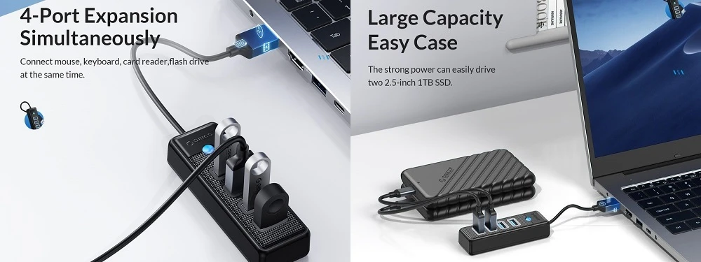ORICO šakotuvas 4 prievadų USB 3.0 PW4U-U3 aprašymas - Prekės nuotrauka