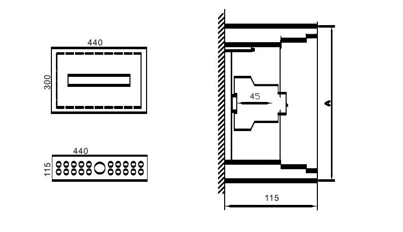 Paskirstymo skydas TIBOX 440x300x115mm; 1x16mod., virštinkinis, vidaus patalpoms aprašymas - Prekės nuotrauka