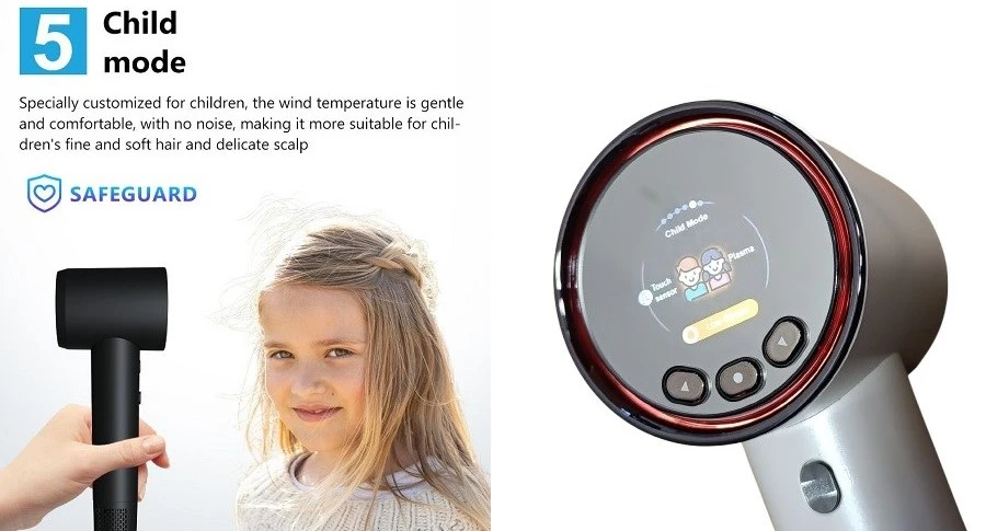 Plaukų džiovintuvas, LCD, 6 režimai, 1800W aprašymas - Prekės nuotrauka