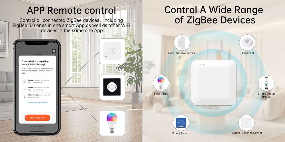TUYA daugiafunkcinė išmanioji centralė, ZigBee, Wi-Fi, Bluetooth aprašymas - Prekės nuotrauka