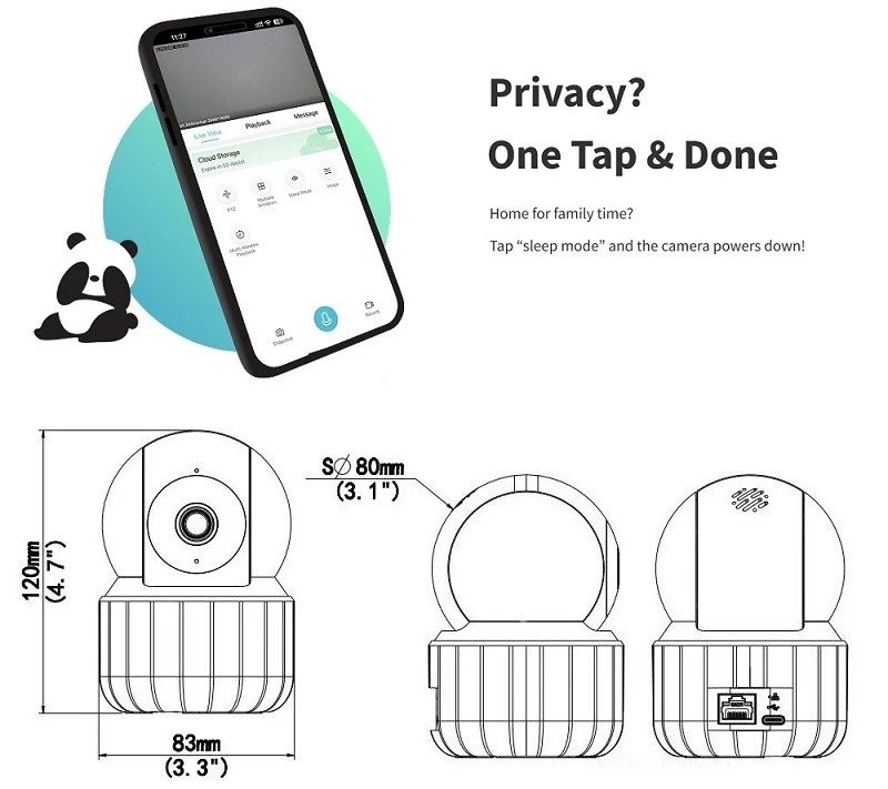 Uniview UNIARCH vidaus PT kamera, 3MP, Wi-Fi aprašymas - Prekės nuotrauka