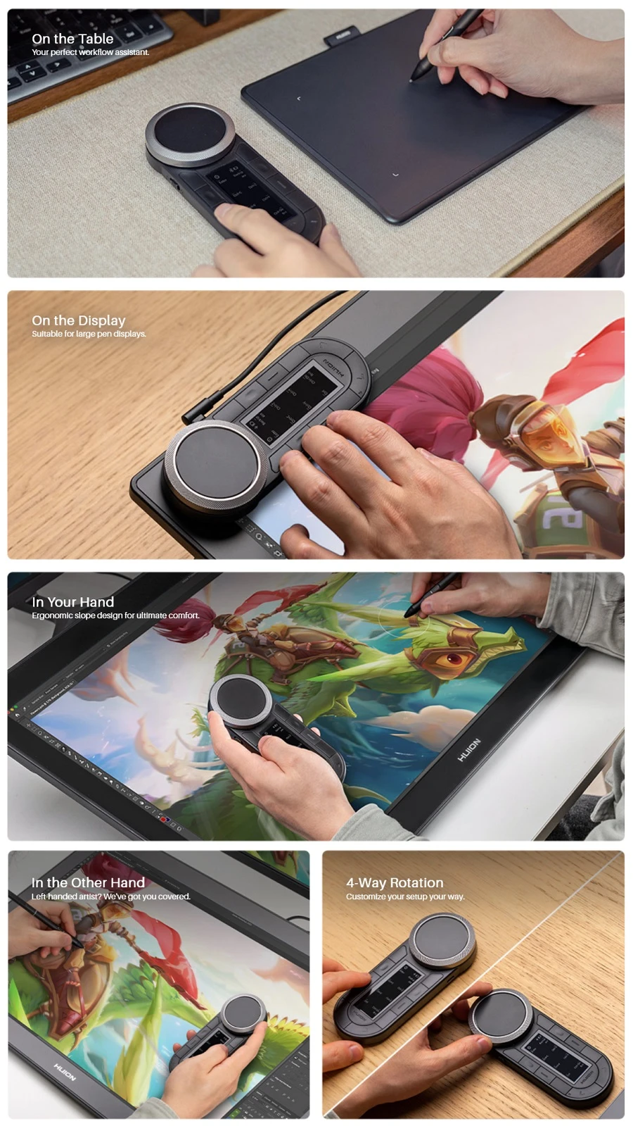 Valdymo pultelis HUION K40 aprašymas - Prekės nuotrauka
