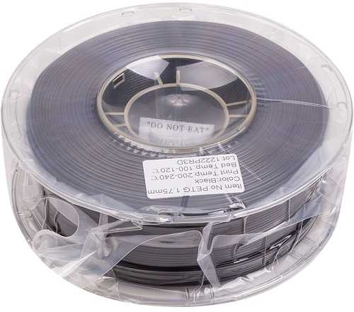 EXD 3D spausdinimo plastikas PETG, 1.75mm, 1kg, juodas