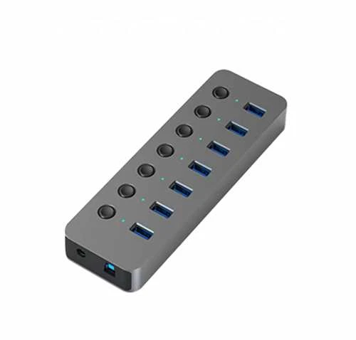 USB 3.0 šakotuvas su 7 individualiais mygtukais