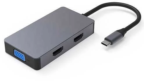 Extra Digital Adapteris USB Type-C - 2x HDMI, 1x VGA, 1x USB Type-A, 1x USB Type-C PD60W