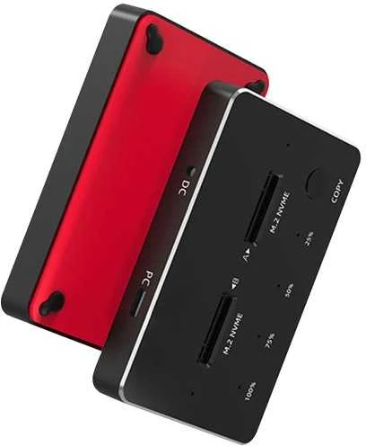 M.2 NVMe SSD kopijavimo stotelė su indikatoriais