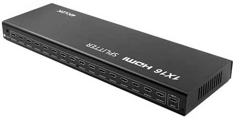HDMI daliklis 1x16 juodas metalinis korpusas