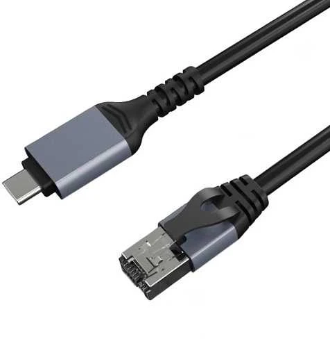 Extra Digital Interneto kabelis CAT6 UTP, USB Type-C - RJ45, 1m