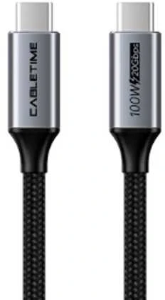 Extra Digital Kabelis USB3.2, USB-C - USB-C, 20Gbps, 100W, 20V/ 5A, 4K/ 60HZ, 1m