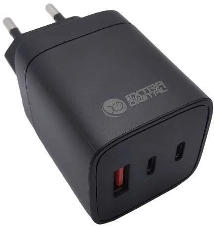 Kroviklis EXTRA DIGITAL GaN 2x USB Type-C, USB Type-A: 65W, PPS