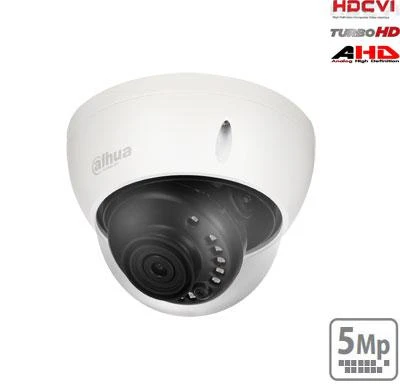 Dahua HD-CVI kupolinė kam. 5MP su IR pašvietimu iki 30m., 1/2.7" 2.8mm 98°, IP67, IK10