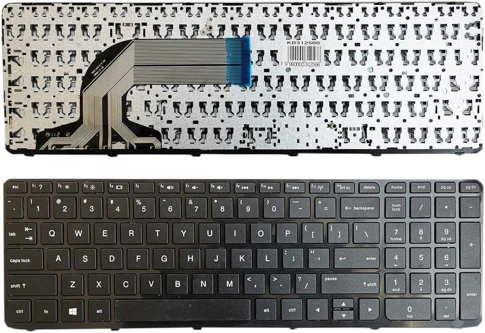 Hewlett Packard (HP) Klaviatūra HP 250: G2, G3; 255: G2, G3; 256: G2, G3. Su rėmeliu