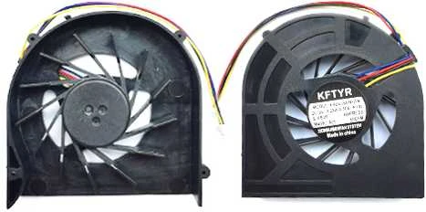HP Pavilion DV7 aušintuvas, priekinis ir galinis vaizdas