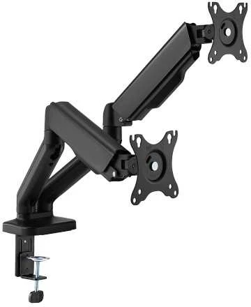 Hismart Dviejų 17"-32" monitorių spyruoklinis laikiklis, juodas