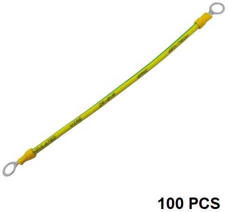 Hismart Įžeminimo kabeliai su jungtimis saulės moduliams, variniai, 4 mm2, 20cm, 100vnt.