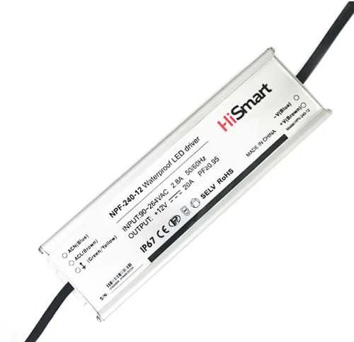 Hismart Maitinimo šaltinis 12V, 20A, 240W, PFC, IP67