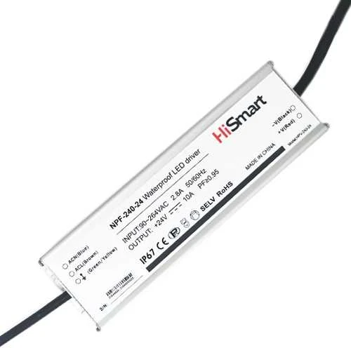 Hismart Maitinimo šaltinis 24V, 10A, 240W, PFC, IP67