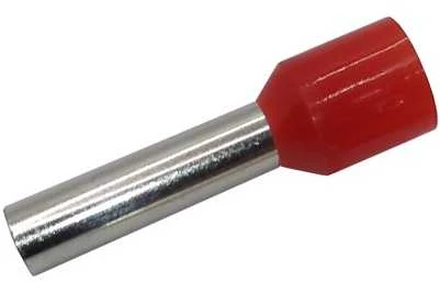 Hismart Presuojamas izoliuotas antgalis 10mm2/7AWG laidui, varis, raudonas, 100 vnt.