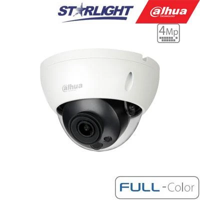 Dahua IP kam.kupol. 4MP FULL-COLOR STARLIGHT ,1/1.8” 3.6mm.87° F1.0, 25fps, WDR, IVS, IP67, IK10, ePoE