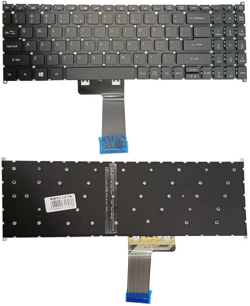 Klaviatūra ACER: Aspire 3 A315-23, su pašvietimu