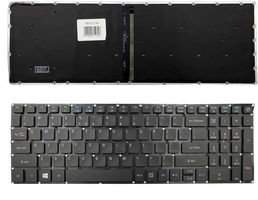Klaviatūra Acer: Aspire E5-573, E5-573TG (su apšvietimu)