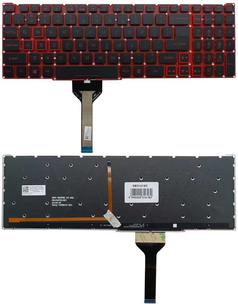 Klaviatūra ACER Nitro AN515-45, AN515-56, AN515-57, su pašvietimu