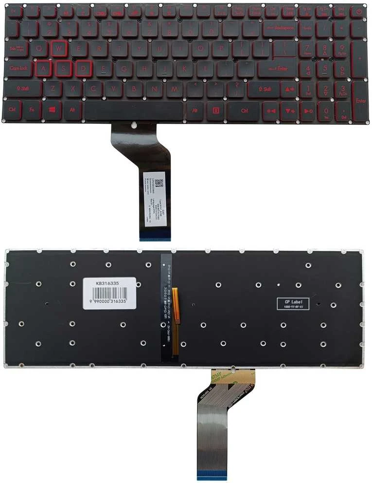 Klaviatūra ACER: Nitro AN515-51, AN515-52, AN515-53, AN515-42, su pašvietimu, US