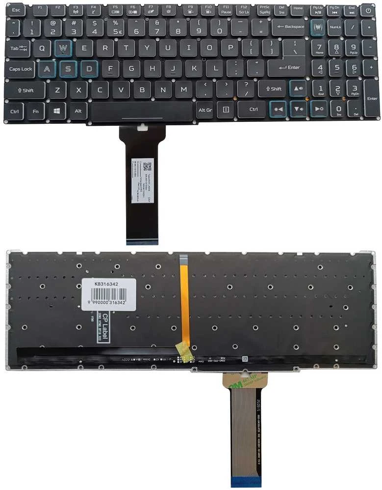 Klaviatūra ACER: Predator Helios 300 PH315-52, PH315-53, su pašvietimu, US