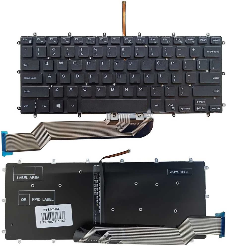 Klaviatūra DELL Inspiron 7569, 7579, 7368, 5370, su pašvietimu, US