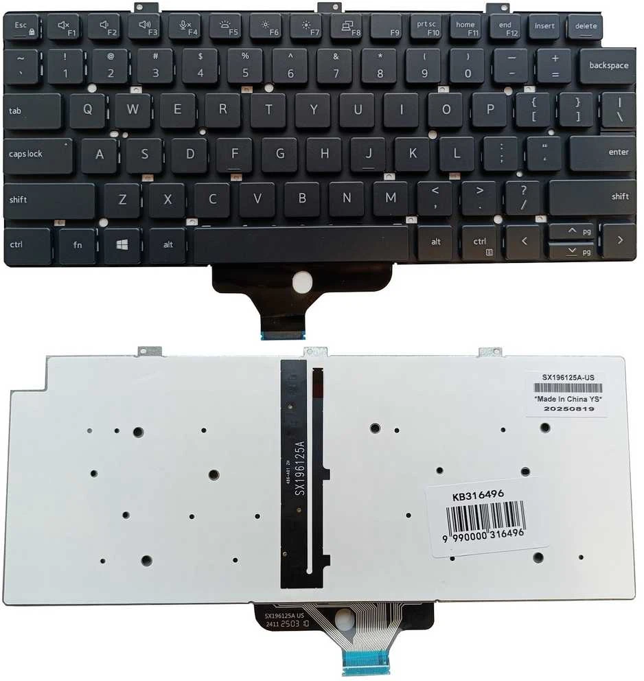 Klaviatūra DELL Latitude 5320, 5330, 5340, 7320, 7330, su pašvietimu, US