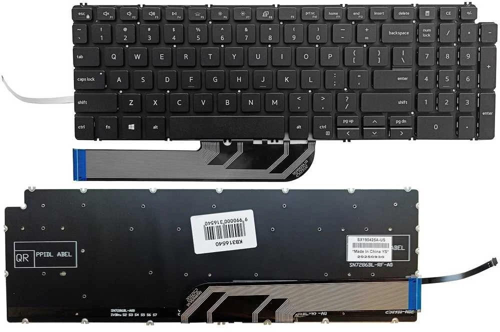 Klaviatūra DELL Vostro 3501, 3505, Inspiron 5598, 5584, 5502, su pašvietimu, US