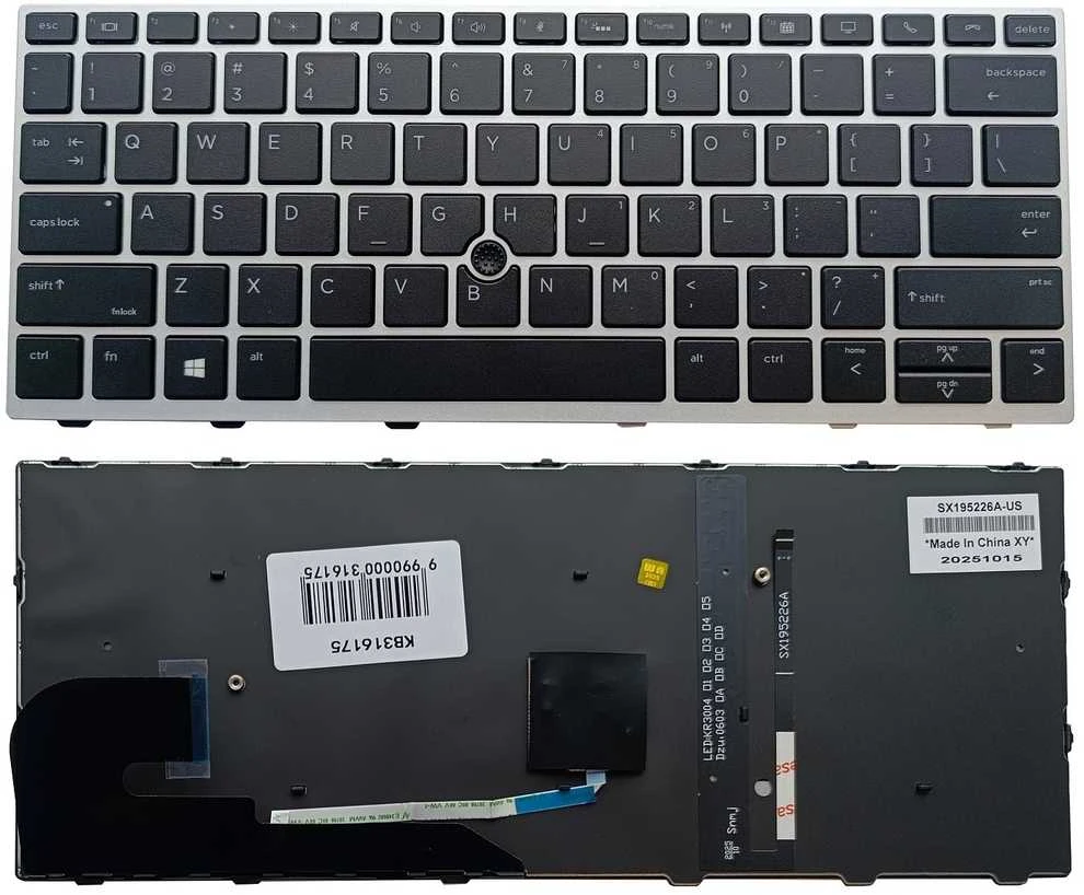 Klaviatūra HP Elitebook 730, 735, 830 G5/G6, su pašvietimu ir „trackpoint“