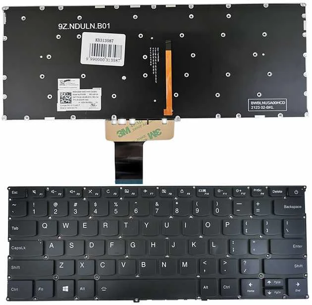 Klaviatūra LENOVO IdeaPad 720S-13, 720S-13IKB (US) su pašvietimu
