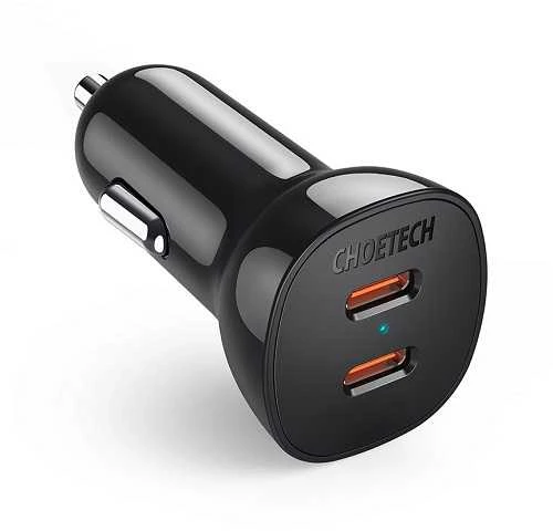 Kroviklis CHOETECH 2xUSB-C: 12-24V, 40W, QC3.0+ PD