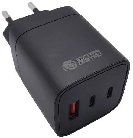 Kroviklis EXTRA DIGITAL GaN 2x USB Type-C, USB Type-A: 65W, PPS