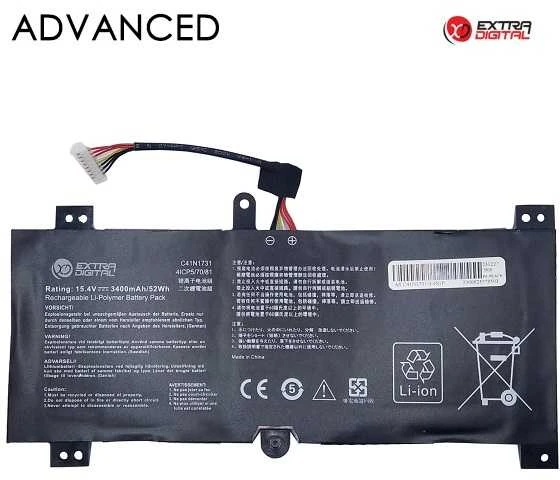 Nešiojamo kompiuterio baterija ASUS C41N1731, 3400mAh, Extra Digital Advanced