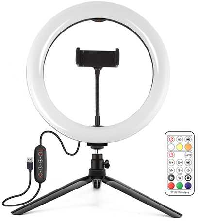 Puluz LED žiedine lempa 26cm, su trikoju stovu 8.3cm, USB