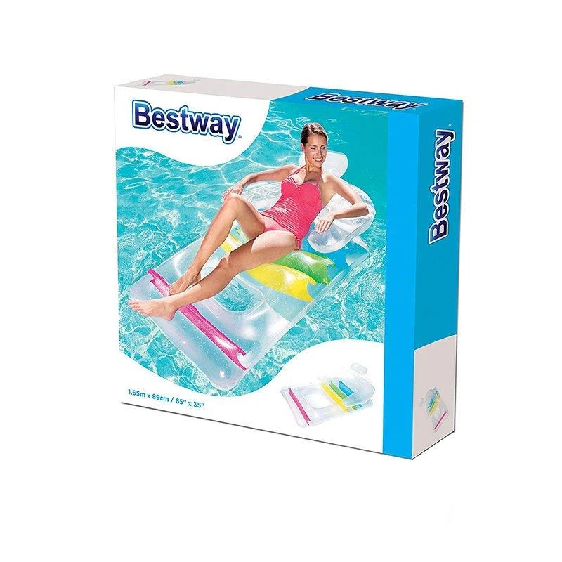 BESTWAY pripučiamas čiužinys su atlošu Kool Lounge, 1.65m x 89cm, 43011