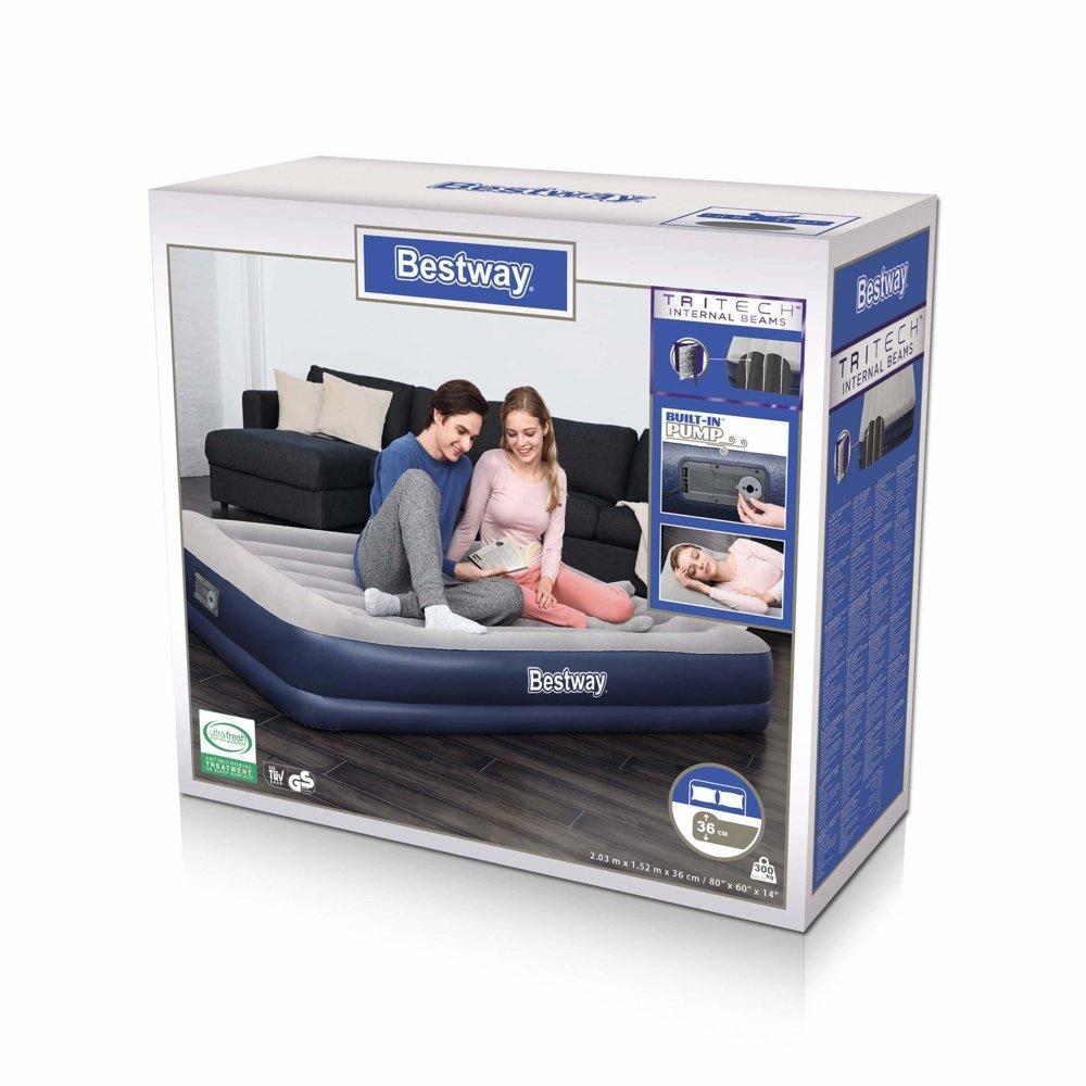 Pripučiamas čiužinys Bestway 67725 Tritech Queen 203x152x36 cm, su integruota pompa