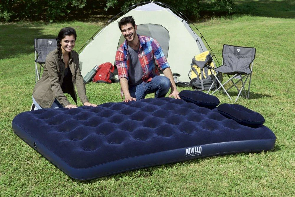 TOP KOMPLEKTAS! Bestway Pavillo dvigulis čiužinys su pompa ir 2 pagalvėlėmis 2.03m x 1.52m x 22cm