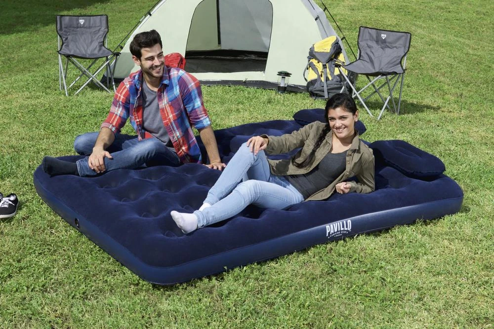 TOP KOMPLEKTAS! Bestway Pavillo dvigulis čiužinys su pompa ir 2 pagalvėlėmis 2.03m x 1.52m x 22cm