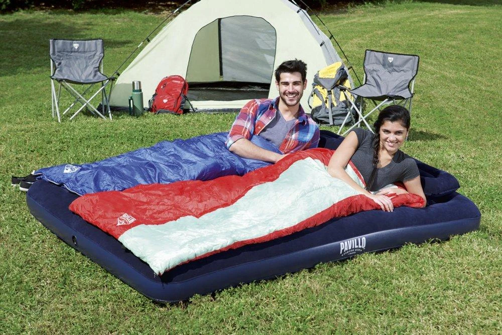 TOP KOMPLEKTAS! Bestway Pavillo dvigulis čiužinys su pompa ir 2 pagalvėlėmis 2.03m x 1.52m x 22cm