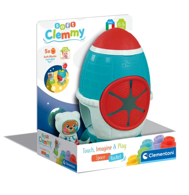 Clementoni sensorinis žaislas su kaladėlėmis "Space Rocket"