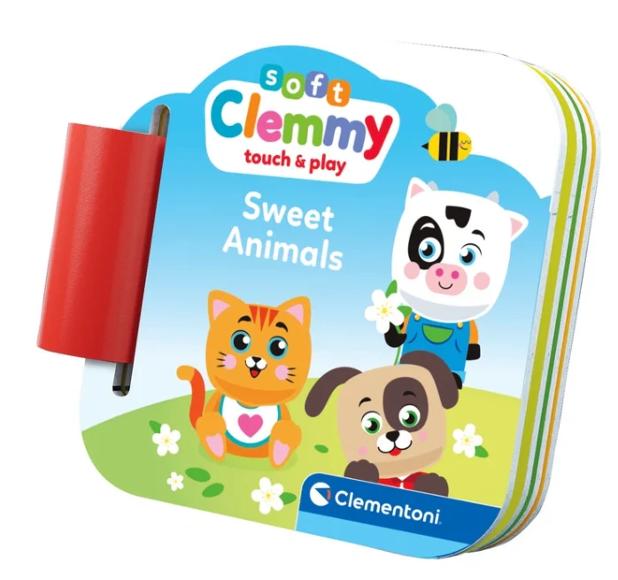 Clementoni kaladėlės Soft Clemmy su knygute "Sweet Animals"