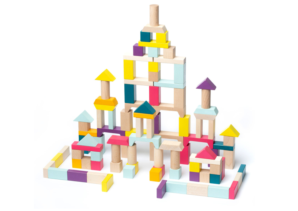 Cubika medinių kaladėlių rinkinys, 100vnt