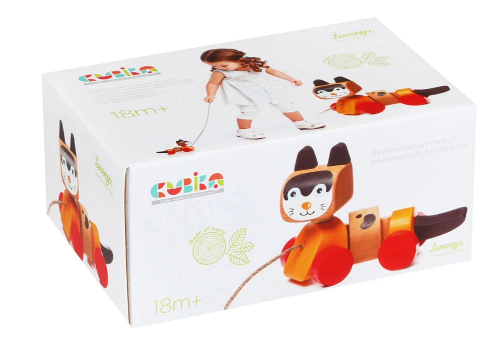 Cubika traukiamas žaislas Katinėlis