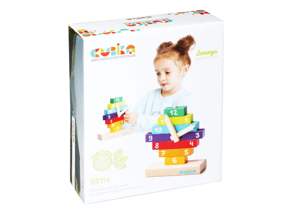 Cubika Medinis rūšiavimo žaislas "Laikrodis"