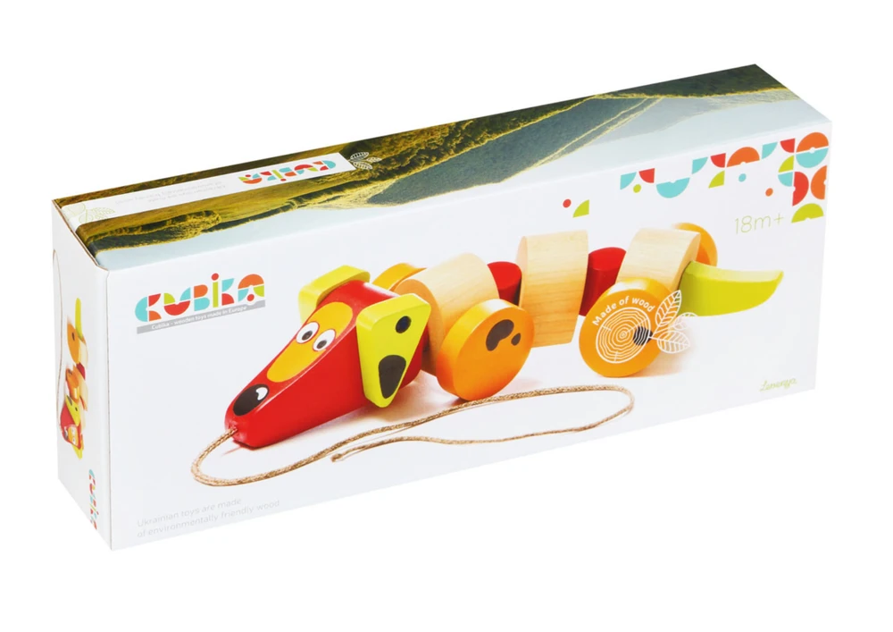 Cubika traukiamas žaislas "Taksiukas"