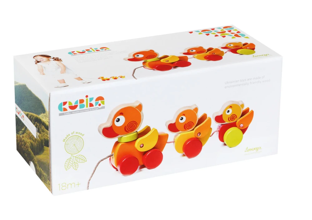 Cubika traukiamas žaislas "Ančiukai"