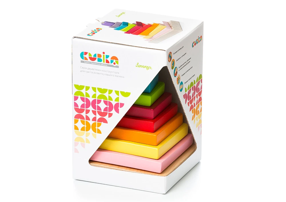 Cubika medinių kaladėlių rinkinys "Piramidė"